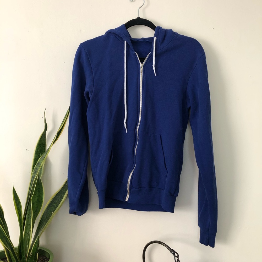 American apparel royal blue zip up jacket